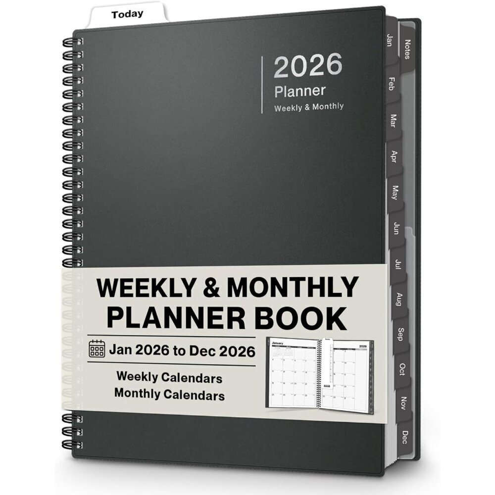 2026 Planner Book 8.5x11, Weekly Monthly Calendar, Jan to Dec, Large Daily
